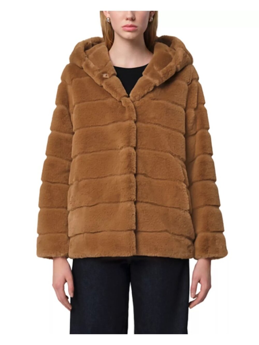 V-28. APPARIS Goldy Faux Fur Hooded Short Coat